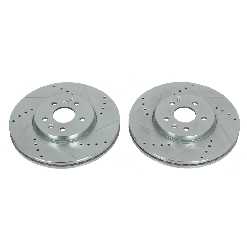 Buick Encore Brake Rotors (2) - Front - PowerStop - Evolution Drilled & Slotted - Silver - `13-`19