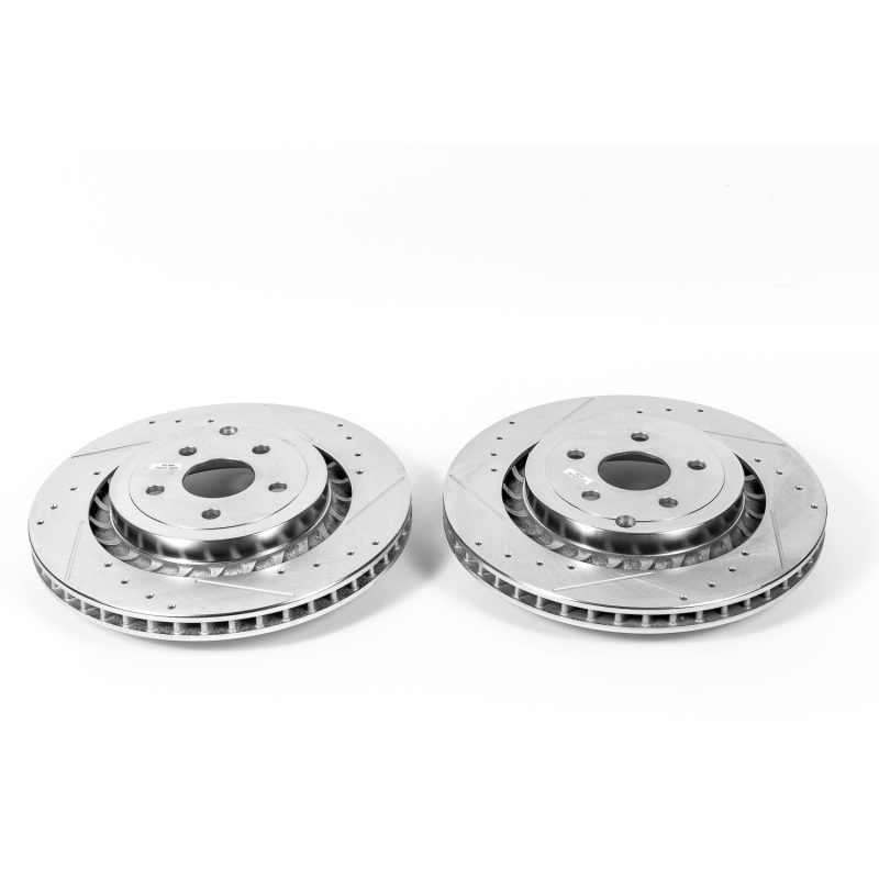 Chevrolet SS Brake Rotors (2) - Rear - PowerStop - Evolution Drilled & Slotted - `15-`17