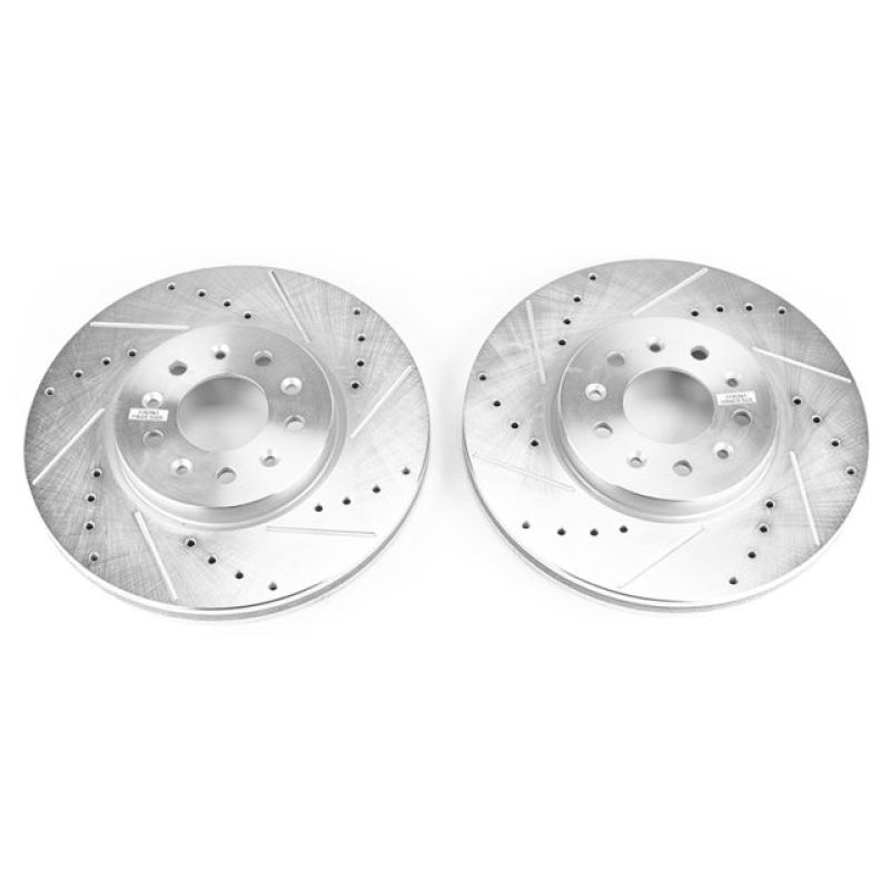 Buick Envision Brake Rotors (2) - Front - PowerStop - Evolution Drilled & Slotted - Silver - `16-`18