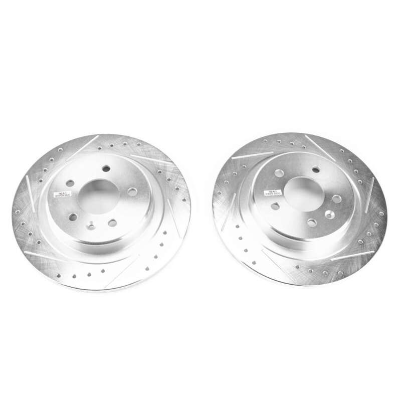 Buick Envision Brake Rotors (2) - Rear - PowerStop - Evolution Drilled & Slotted - Silver - `16-`18