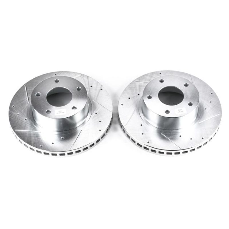 Pontiac GTO Brake Rotors (2) - Front - PowerStop - Evolution Drilled & Slotted - Silver - 2004