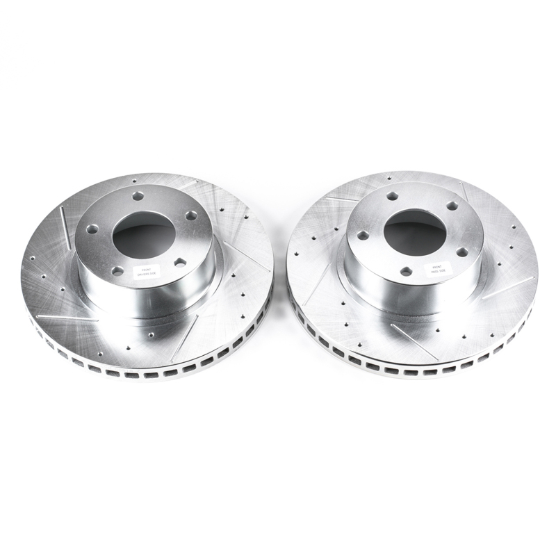 Pontiac GTO Brake Rotors (2) - Front - PowerStop - Evolution Drilled & Slotted - Silver - 2004