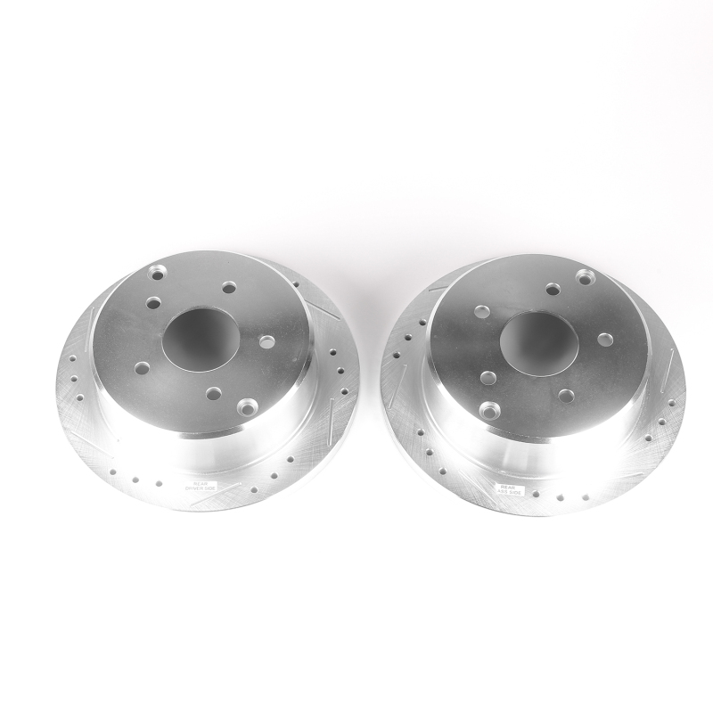 Pontiac GTO Brake Rotors (2) - Rear - PowerStop - Evolution Drilled & Slotted - Silver - 2004