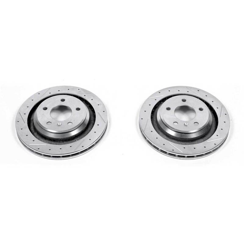 Pontiac Grand Prix Brake Rotors (2) - Rear - PowerStop - Evolution Drilled & Slotted - Silver - `05-`08