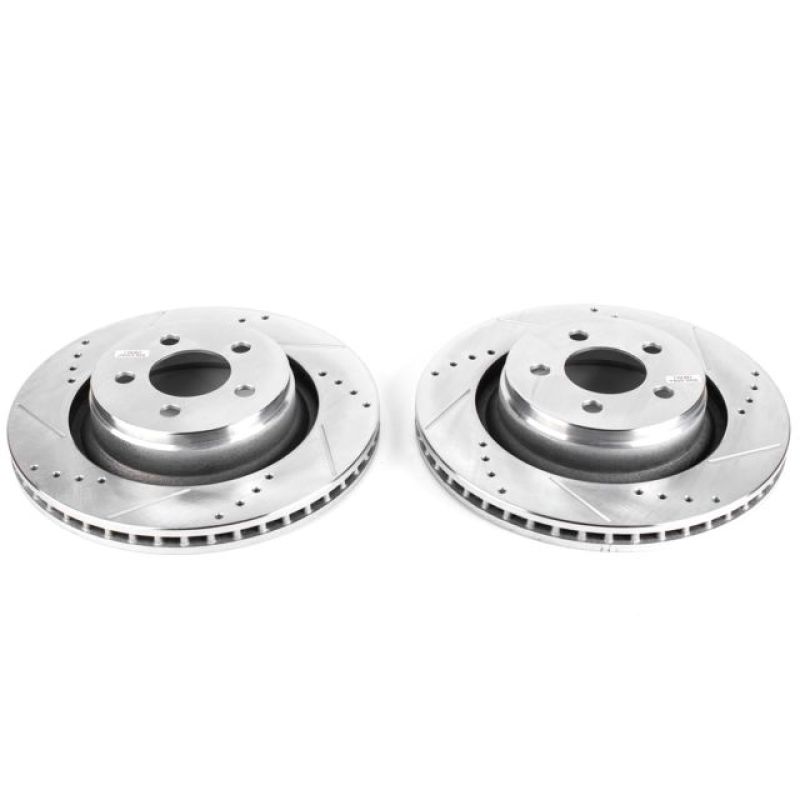 Dodge Nitro Brake Rotors (2) - Front - PowerStop - Evolution Drilled & Slotted - Silver - `09-`11
