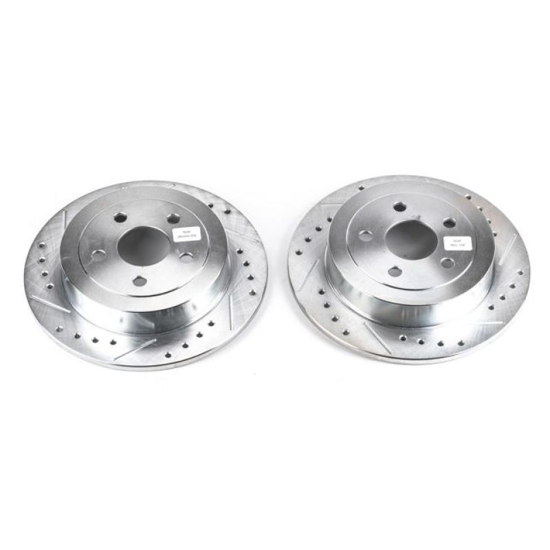 Chrysler Cirrus Brake Rotors (2) - Rear - PowerStop - Evolution Drilled & Slotted Zinc Plated Rotors - `95-`00