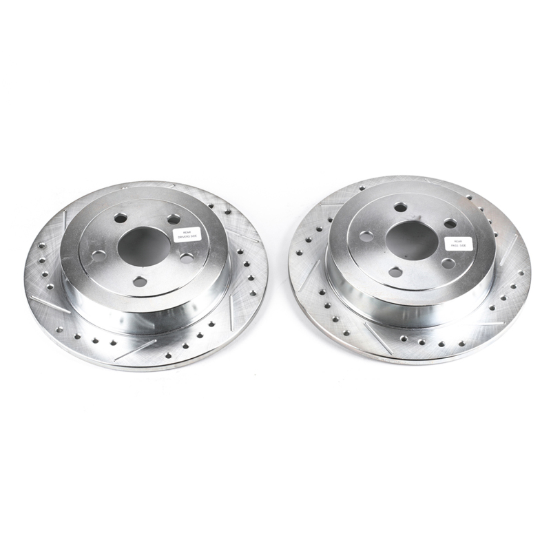 Chrysler Cirrus Brake Rotors (2) - Rear - PowerStop - Evolution Drilled & Slotted Zinc Plated Rotors - `95-`00