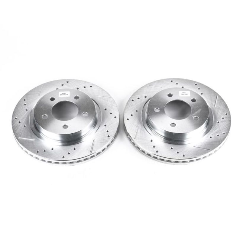 Dodge Intrepid Brake Rotors (2) - Front - PowerStop - Evolution Drilled & Slotted - Silver - `98-`04 Dodge Intrepid Brake Rotors (2) - Front - PowerStop - Evolution Drilled & Slotted - Silver - `98-`04