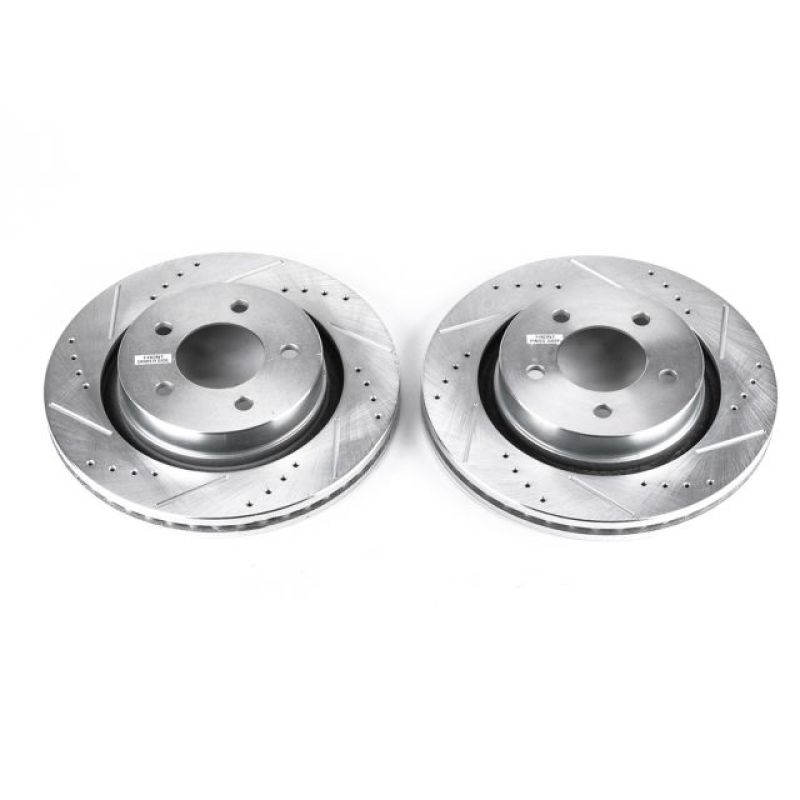 Dodge Intrepid Brake Rotors (2) - Front - PowerStop - Evolution Drilled & Slotted - Silver - `00-`04 Dodge Intrepid Brake Rotors (2) - Front - PowerStop - Evolution Drilled & Slotted - Silver - `00-`04