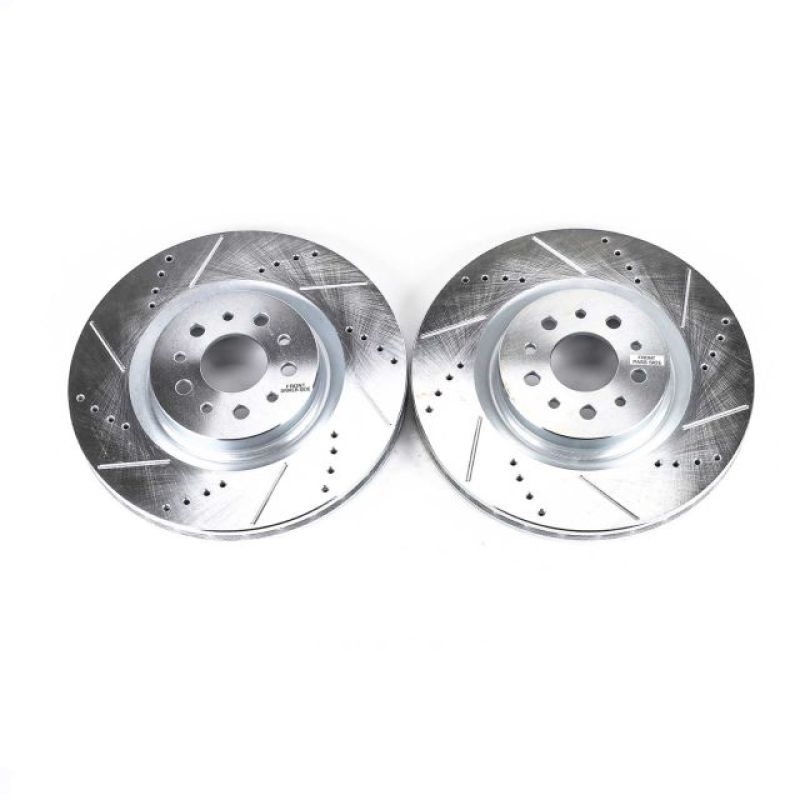 Ram ProMaster City Brake Rotors (2) - Front - PowerStop - Evolution Drilled & Slotted - Silver - `15-`18
