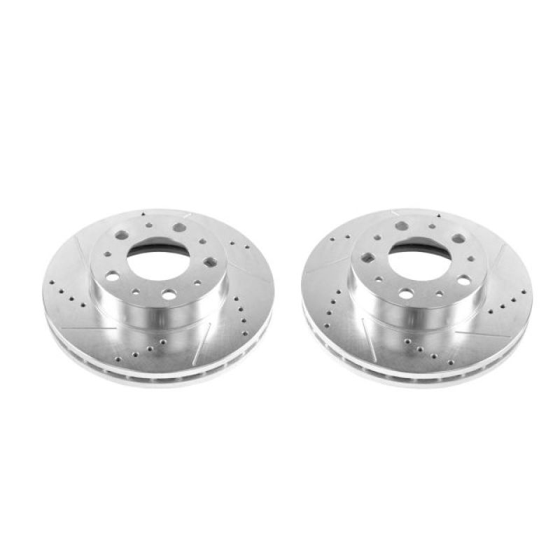 Ram ProMaster 1500 Brake Rotors (2) - Front - PowerStop - Evolution Drilled & Slotted - Silver - `14-`19