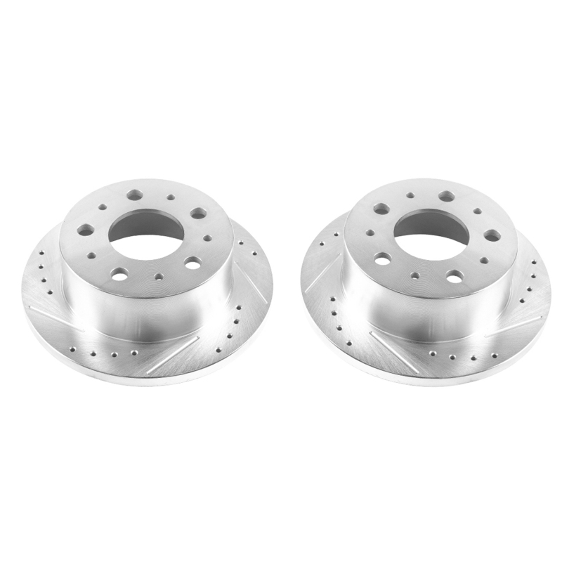 Ram ProMaster 1500 Brake Rotors (2) - Rear - PowerStop - Evolution Drilled & Slotted - Silver - `14-`19