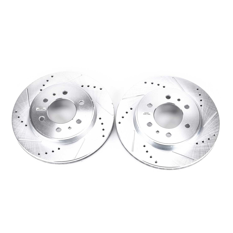 Ford F-150 Brake Rotors (2) - Front - PowerStop - Evolution Drilled & Slotted - Silver - 2009