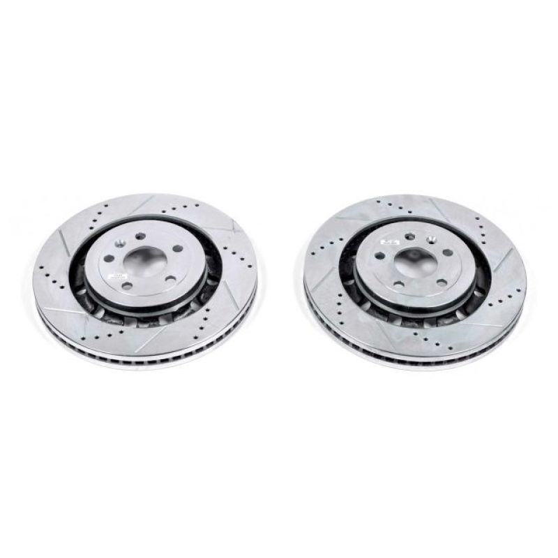 Ford Explorer Brake Rotors (2) - Front - PowerStop - Evolution Drilled & Slotted - Silver - `13-`19 Ford Explorer Brake Rotors (2) - Front - PowerStop - Evolution Drilled & Slotted - Silver - `13-`19
