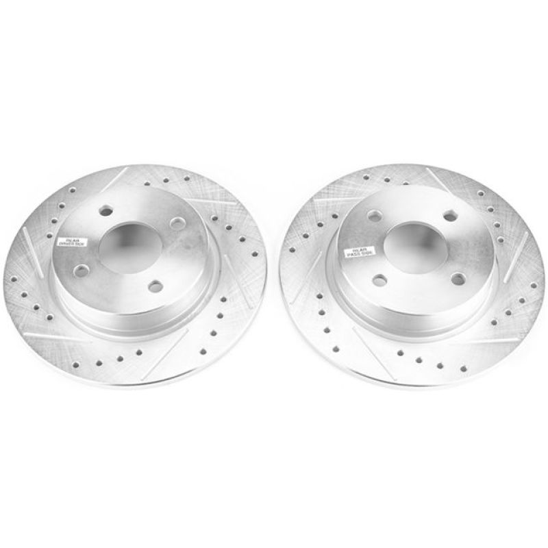Ford EcoSport Brake Rotors (2) - Rear - PowerStop - Evolution Drilled & Slotted - Silver - 2018