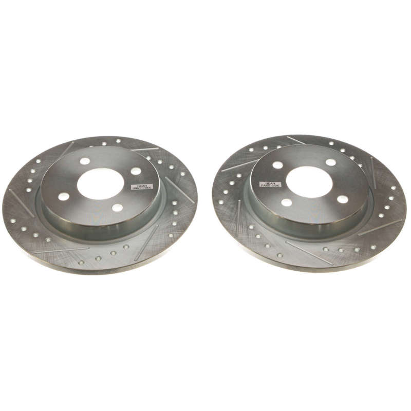 Ford EcoSport Brake Rotors (2) - Rear - PowerStop - Evolution Drilled & Slotted - Silver - 2018