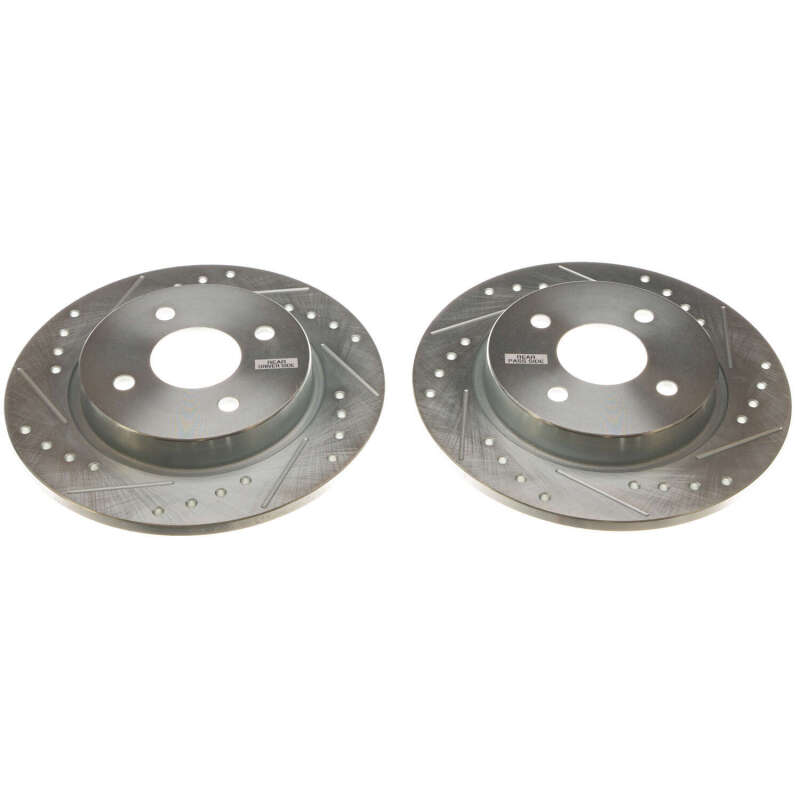 Ford EcoSport Brake Rotors (2) - Rear - PowerStop - Evolution Drilled & Slotted - Silver - 2018