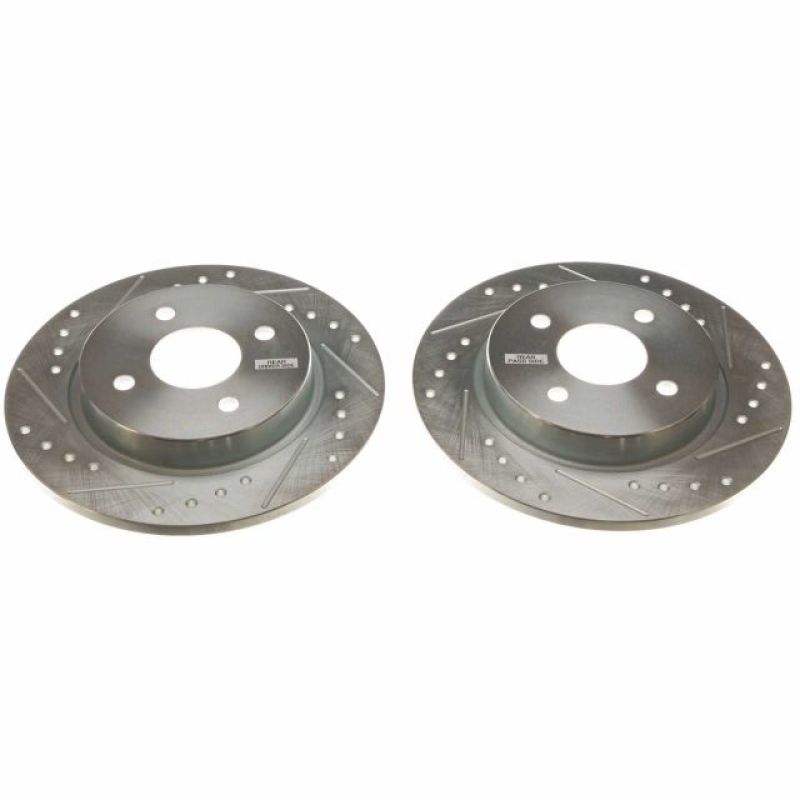 Ford EcoSport Brake Rotors (2) - Rear - PowerStop - Evolution Drilled & Slotted - Silver - 2018