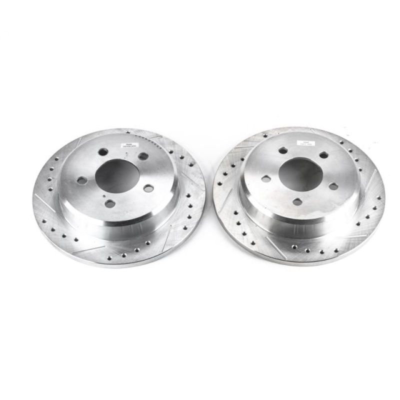Ford Explorer Brake Rotors (2) - Rear - PowerStop - Evolution Drilled & Slotted - Silver - `95-`01 Ford Explorer Brake Rotors (2) - Rear - PowerStop - Evolution Drilled & Slotted - Silver - `95-`01