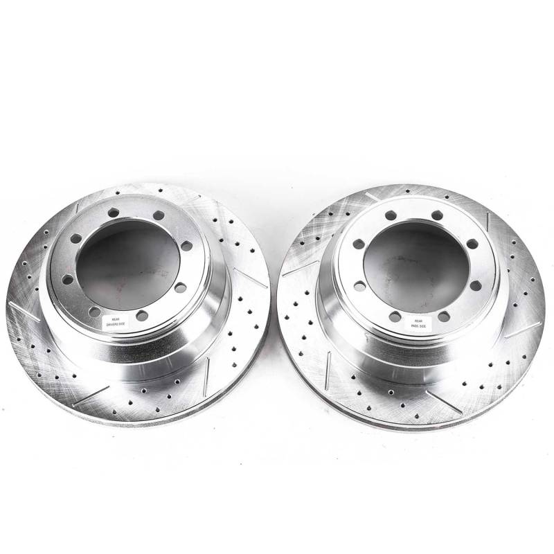 Ford F-350 Super Duty Brake Rotors (2) - Rear - PowerStop - Evolution Drilled & Slotted - `99-`04