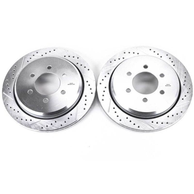 Ford Expedition Brake Rotors (2) - Rear - PowerStop - Evolution Drilled & Slotted - `02-`06