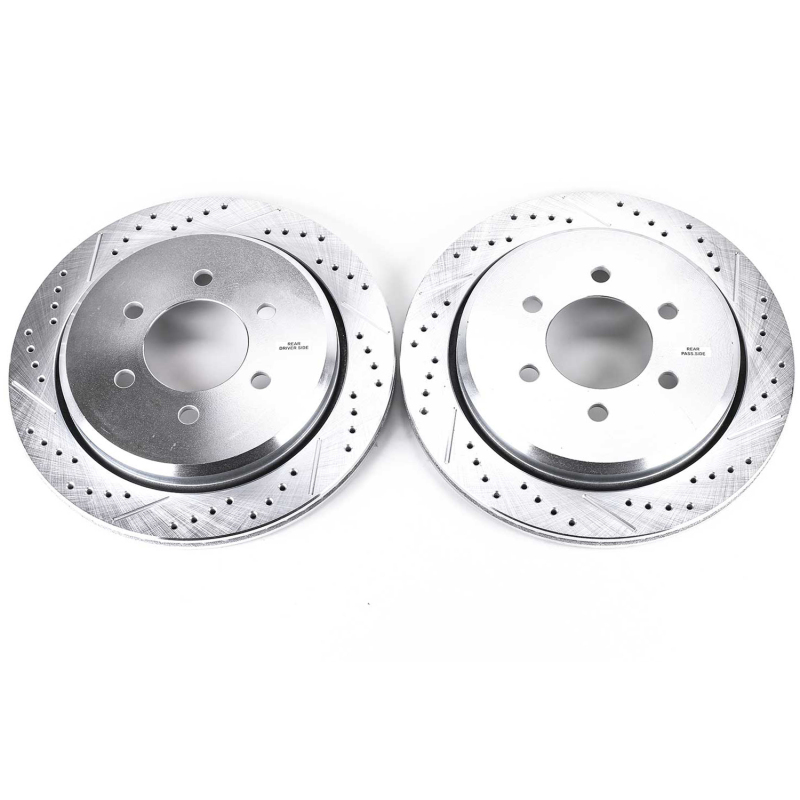 Ford Expedition Brake Rotors (2) - Rear - PowerStop - Evolution Drilled & Slotted - `02-`06