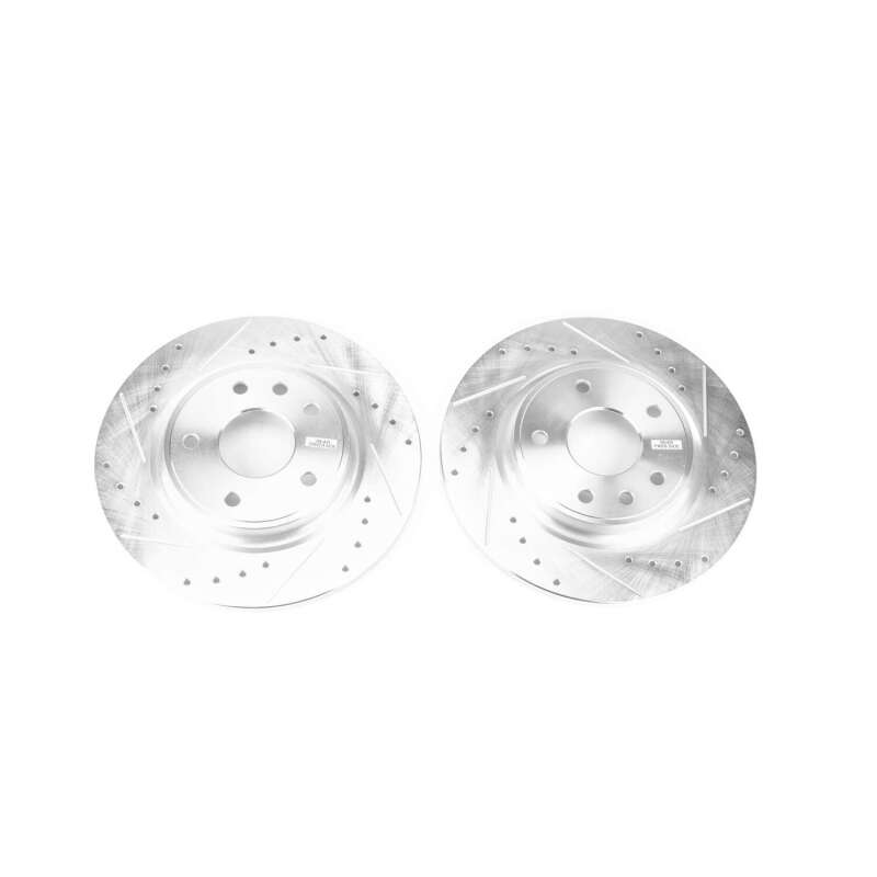 Chrysler Pacifica Brake Rotors (2) - Rear - PowerStop - Evolution Drilled & Slotted - Silver - `17-`19
