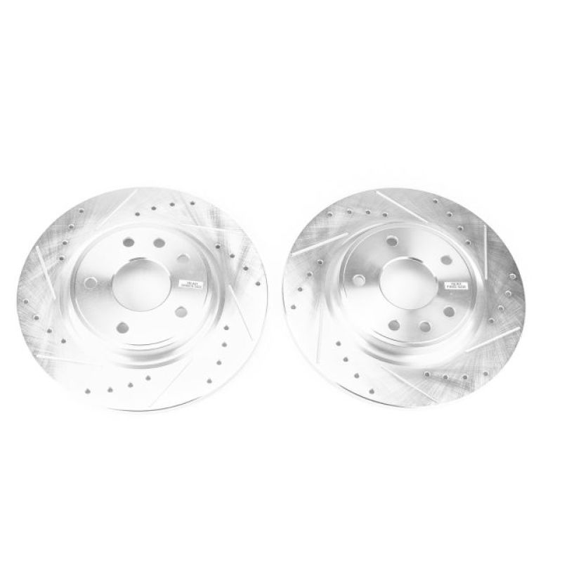 Chrysler Pacifica Brake Rotors (2) - Rear - PowerStop - Evolution Drilled & Slotted - Silver - `17-`19