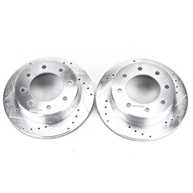 Chevrolet Express 2500 Brake Rotors (2) - Rear - PowerStop - Evolution Drilled & Slotted - Silver - `03-`19 Chevrolet Express 2500 Brake Rotors (2) - Rear - PowerStop - Evolution Drilled & Slotted - Silver - `03-`19