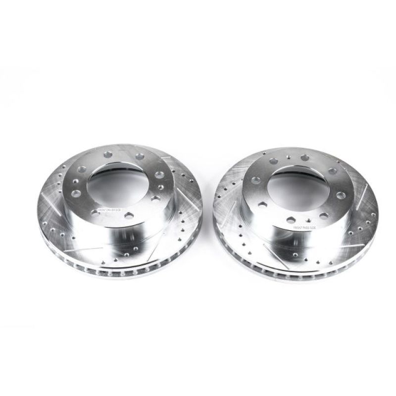 Chevrolet Avalanche 2500 Brake Rotors (2) - Front - PowerStop - Evolution Drilled & Slotted - Silver - `02-`04