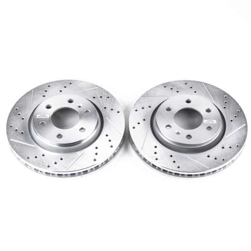 Buick Terraza Brake Rotors (2) - Front - PowerStop - Evolution Drilled & Slotted - Silver - `06-`07