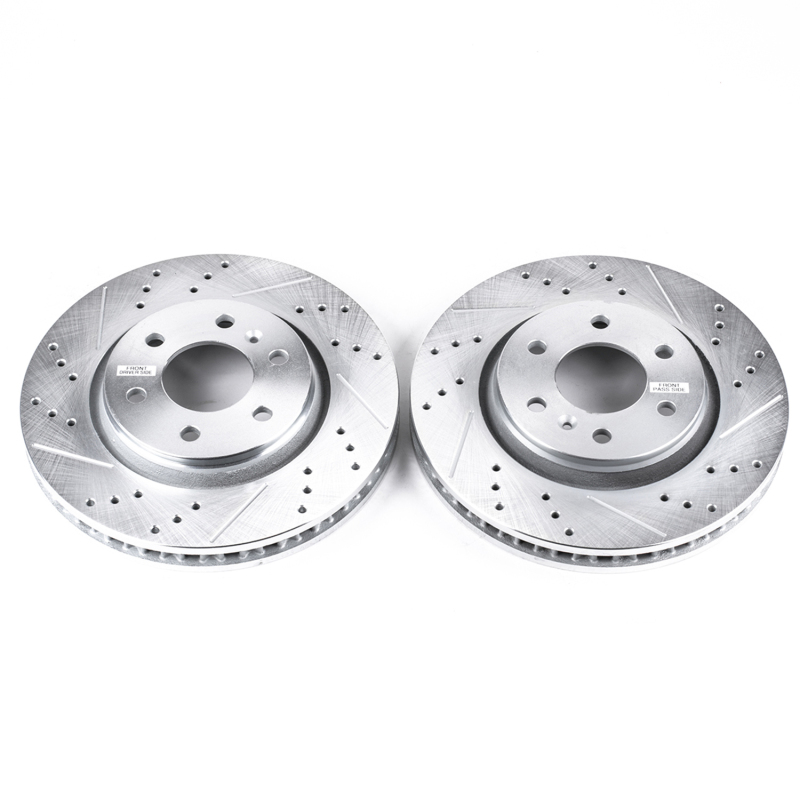 Buick Terraza Brake Rotors (2) - Front - PowerStop - Evolution Drilled & Slotted - Silver - `06-`07