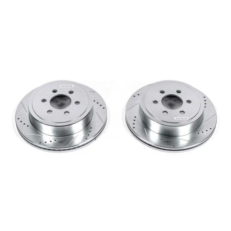 Dodge Durango Brake Rotors (2) - Rear - PowerStop - Evolution Drilled & Slotted - Silver - 2003