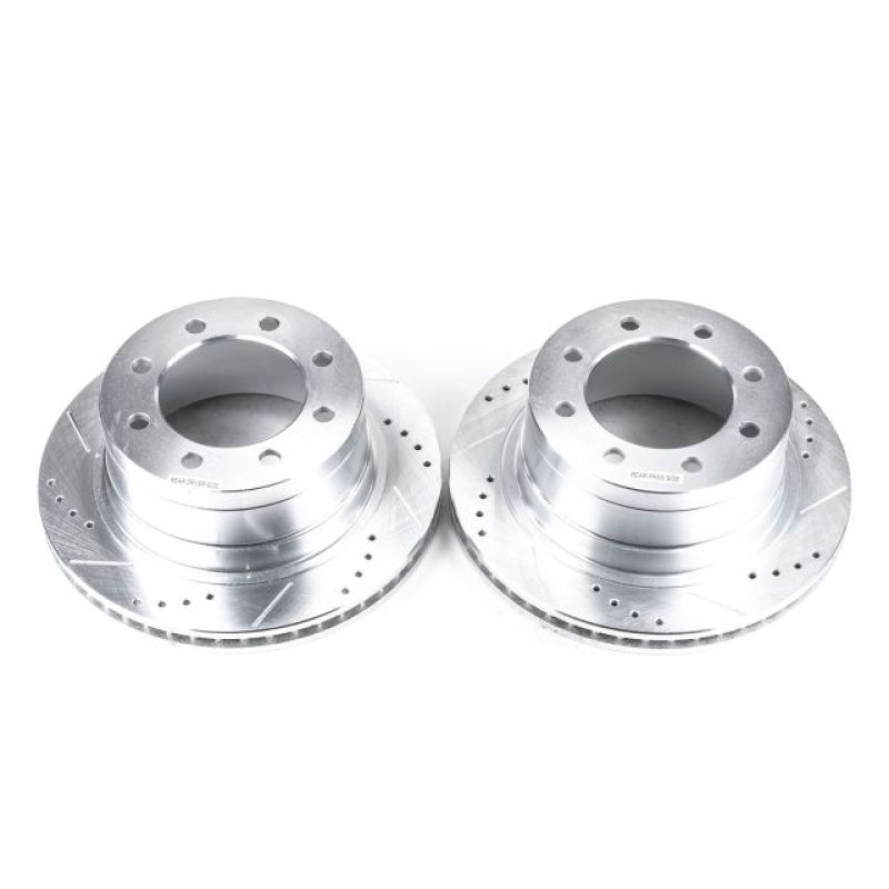 Dodge Ram 1500 Brake Rotors (2) - Rear - PowerStop - Evolution Drilled & Slotted - Silver - `06-`08 Dodge Ram 1500 Brake Rotors (2) - Rear - PowerStop - Evolution Drilled & Slotted - Silver - `06-`08