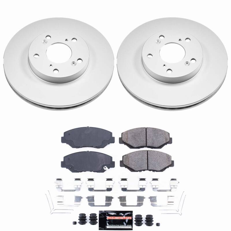 Acura ILX Brake Kit - Front - PowerStop - Z23 Coated Rotors + Evolution Pads - `14-`15