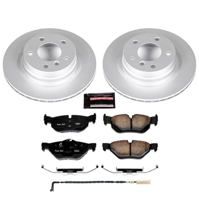 BMW 3 Series Brake Kit - Rear - PowerStop - Geomet Coated Rotors + Carbon-Fiber Ceramic Pads - 2006