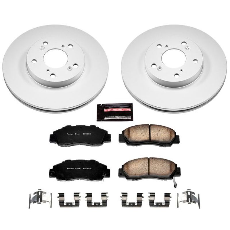 Honda Accord Brake Kit - Front - PowerStop - Z17 Evolution Geomet Coated Rotors + Low-Dust Ceramic Pads - `98-`02 Honda Accord Brake Kit - Front - PowerStop - Z17 Evolution Geomet Coated Rotors + Low-Dust Ceramic Pads - `98-`02