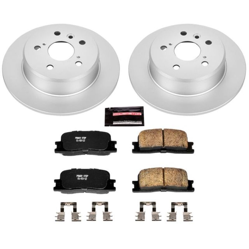 Toyota Highlander Brake Kit - Rear - PowerStop - Z17 Geomet Coated Rotors + Low-Dust Ceramic Pads - `01-`03