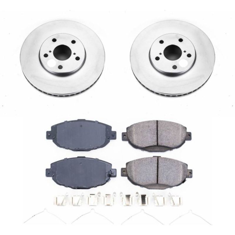 Lexus SC300 Brake Kit - Front - PowerStop - Geomet Coated Rotors + Z17 Low-Dust Ceramic Pads - `99-`00