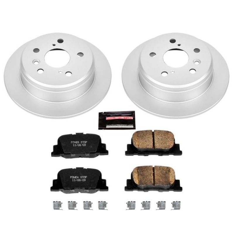 Lexus ES300 Brake Kit - Rear - PowerStop - Genuine Geomet Coated Rotors + Z17 Low-Dust Ceramic Pads - `00-`01
