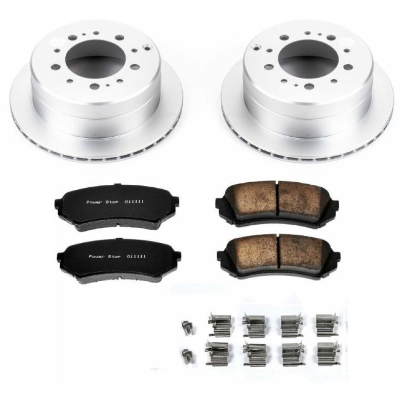 Lexus LX470 Brake Kit - Rear - PowerStop - Geomet Coated Rotors + Z17 Low-Dust Ceramic Pads - `98-`07
