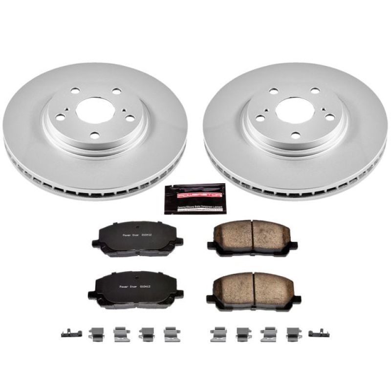 Toyota Highlander Brake Kit - Front - PowerStop - Geomet Coated Rotors + Z17 Ceramic Pads - `01-`07