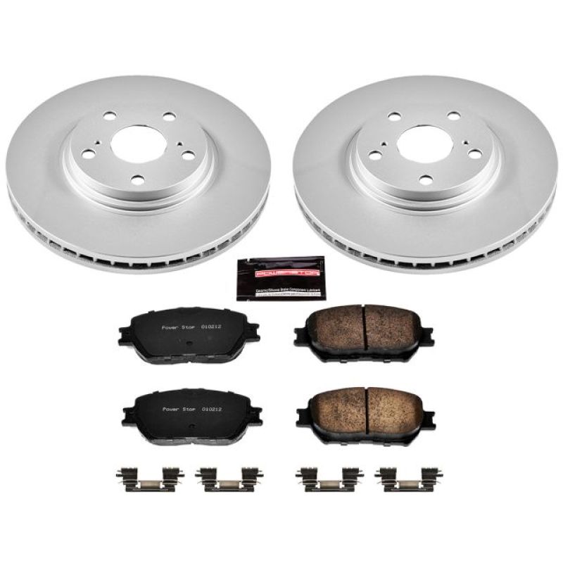 Toyota Camry Brake Kit - Front - PowerStop - Z17 Evolution Geomet Coated Rotors + Low-Dust Ceramic Pads - `02-`04