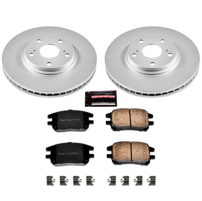 Lexus RX300 Brake Kit - Front - PowerStop - Z17 Evolution Geomet Coated Rotors + Low-Dust Ceramic Pads - `02-`03