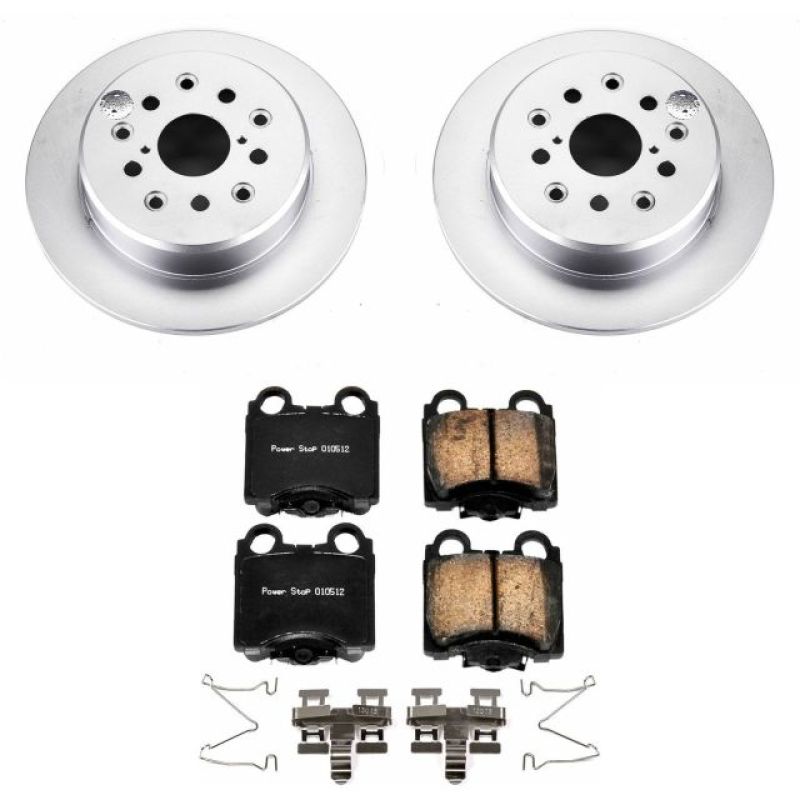 Lexus GS300 Brake Kit - Rear - PowerStop - Z17 Evolution Geomet Coated Rotors + Low-Dust Ceramic Pads - `98-`05