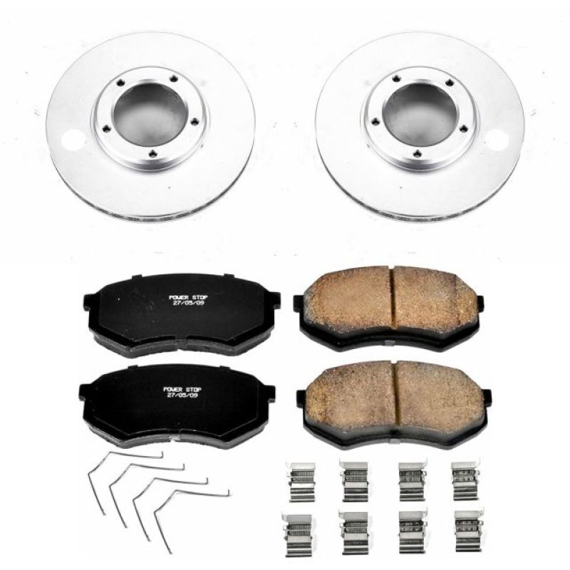 Toyota Tacoma Brake Kit - Front - PowerStop - Z17 Evolution Geomet Coated Rotors + Low-Dust Ceramic Pads - `95-`04
