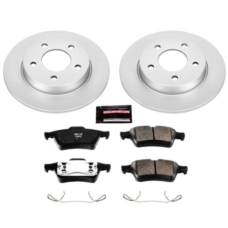 Mazda 3 Brake Kit - Rear - PowerStop - Z17 Evolution Geomet Coated Rotors + Low-Dust Ceramic Pads - `04-`05