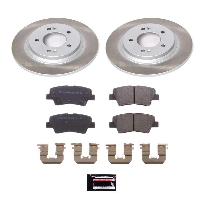 Ford Mustang Brake Kit - Front + Rear - PowerStop - Genuine Geomet Coated Rotors + Low-Dust Ceramic Pads - `99-`04 Ford Mustang Brake Kit - Front + Rear - PowerStop - Genuine Geomet Coated Rotors + Low-Dust Ceramic Pads - `99-`04