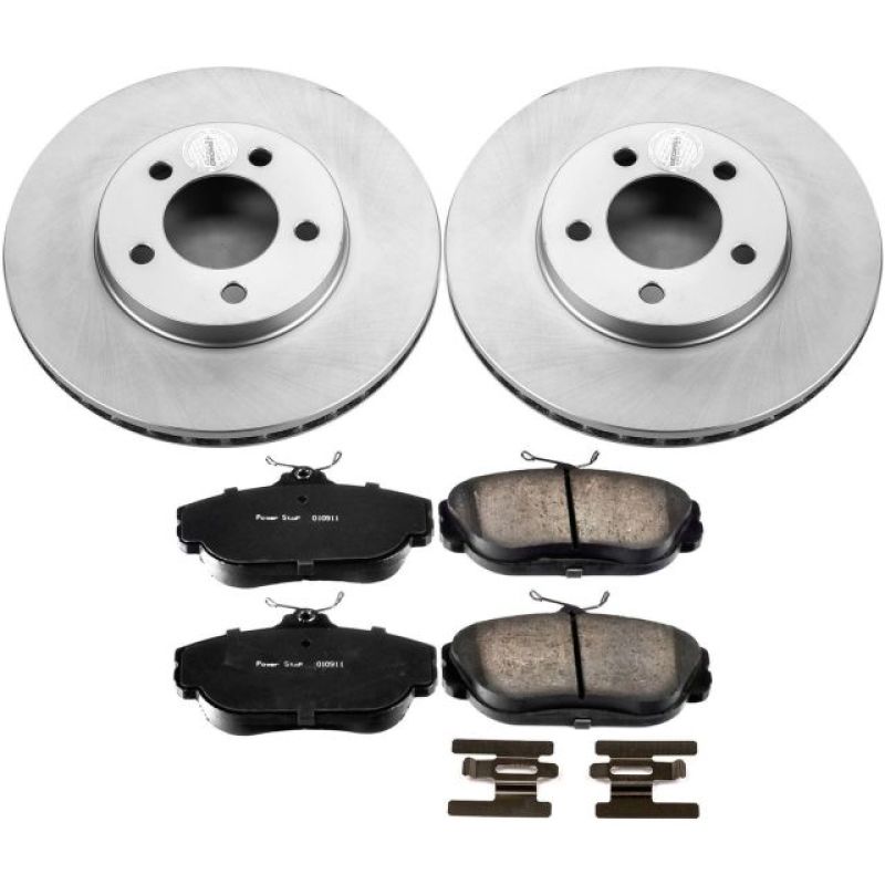 Ford Taurus Brake Kit - Front - PowerStop - Z17 Evolution Geomet Coated Rotors + Low-Dust Ceramic Pads - `94-`00