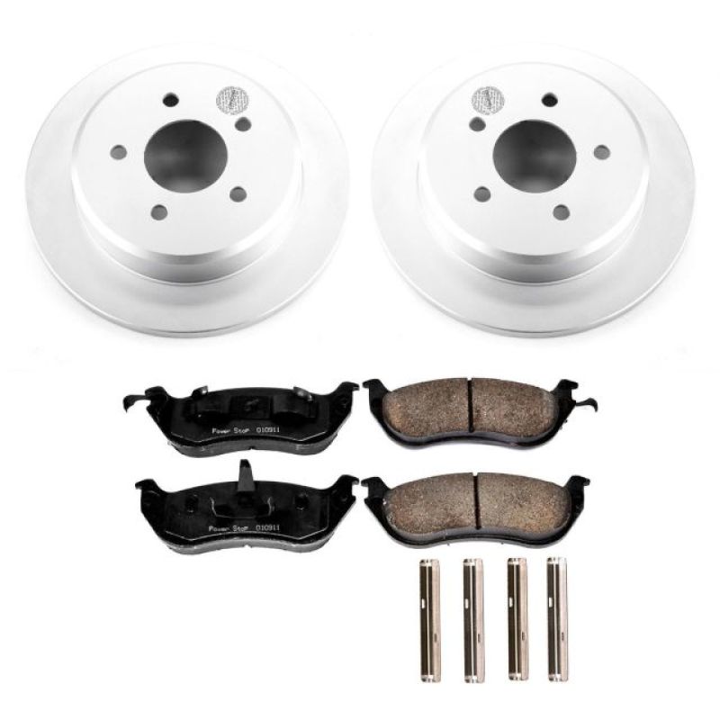 Ford Crown Victoria Brake Kit - Rear - PowerStop - Genuine Geomet Coated Rotors + Z17 Low-Dust Ceramic Pads - `96-`02